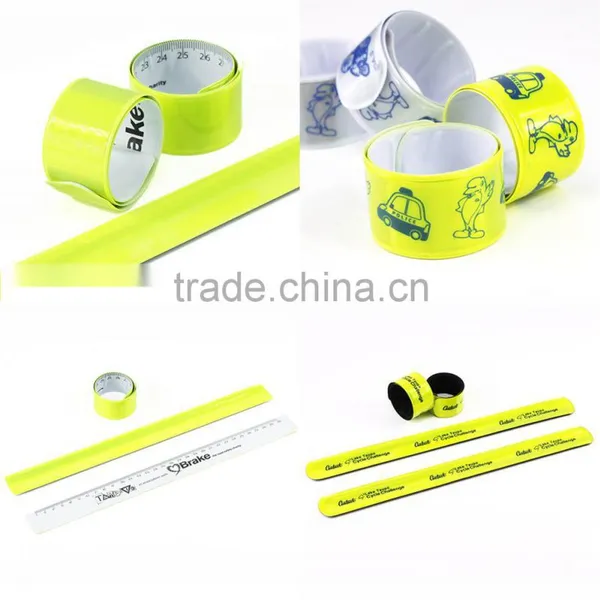 Custom Night High Visibility Reflective Cuff Strap Snap Pop Band Bracelets photo-3