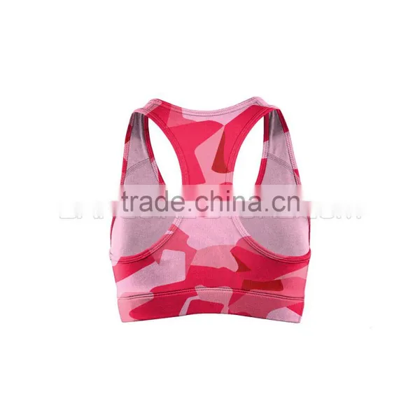 Pink Camouflage Compression Push Up Yoga Bra for Daily Workout in Style photo-2