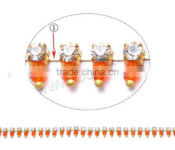 Best Selling Products Brass Rhinestone Chain Roll photo-2
