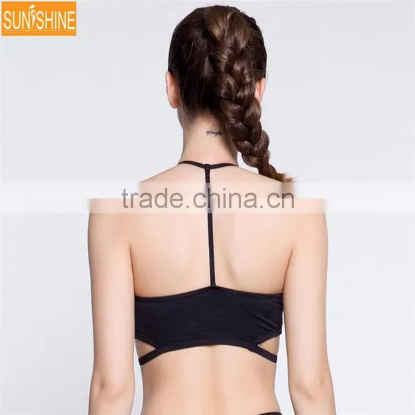 OEM Custom Hot Fashion Youth Women's Light Support Cross Back Wirefree Yoga Sport Bra photo-3