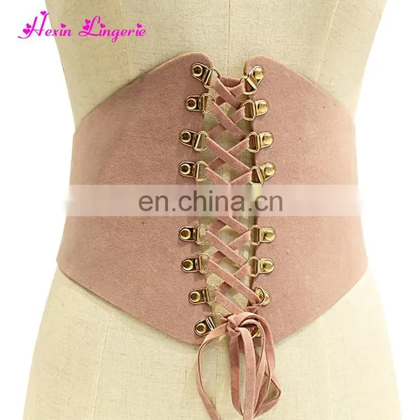 Big Stock Pink Wide Imitation Leather Waist Belt Lingerie Pink Corsets Teens