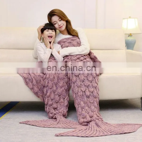 Different Color Wholesale Pink Mermaid Tail Blanket photo-3