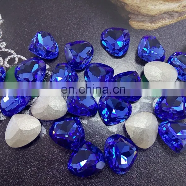 Crystal Vitrail Medium Jewelry Elements, Peach Heart Crystal Stones With Back Foiled photo-2