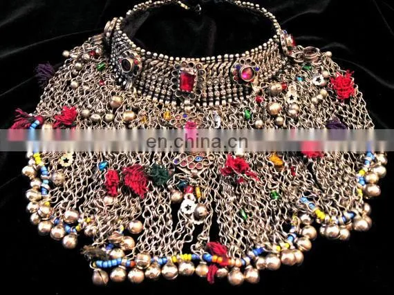 Vintage Kochi Necklace - Vintage Coin Afghan Necklace- Tribal Bellydance Necklace - Gypsy Necklace- Afghani Multicolor Jewelry