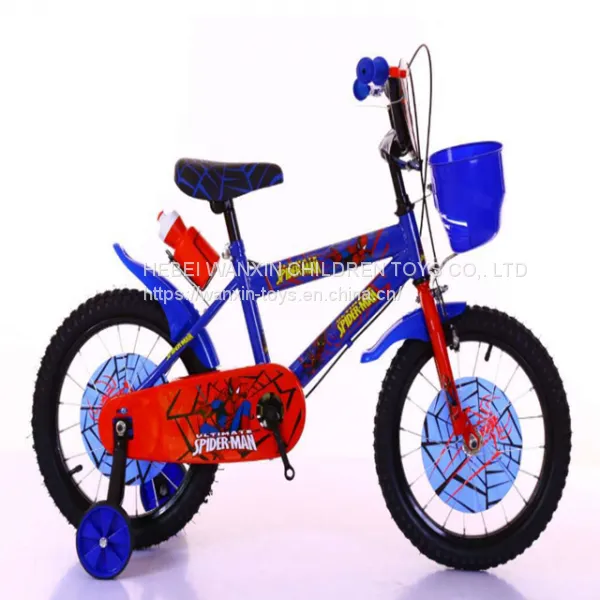 Kids Bike With Basket Steel Children Spider Man Bicycle China Factory Wholesale