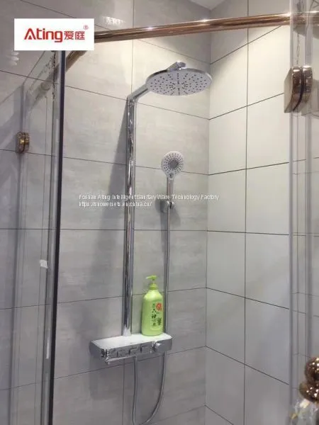 AT-P003 Shower Systems With Platform Stainless Steel Shower Set Chrome Colour 3 Functions Foshan Supplier