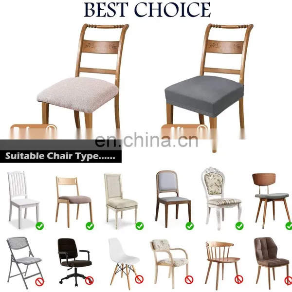 Stretch Spandex Jacquard Dining Chair Seat Cover Waterproof Removable and Washable Dustproof Dining Chair Cushion Seat Cover photo-5