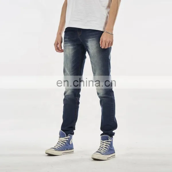DiZNEW SLIM FIT MEN'S JEANS PANTS CRUSH JEANS FOR MEN DARK BLUE photo-3