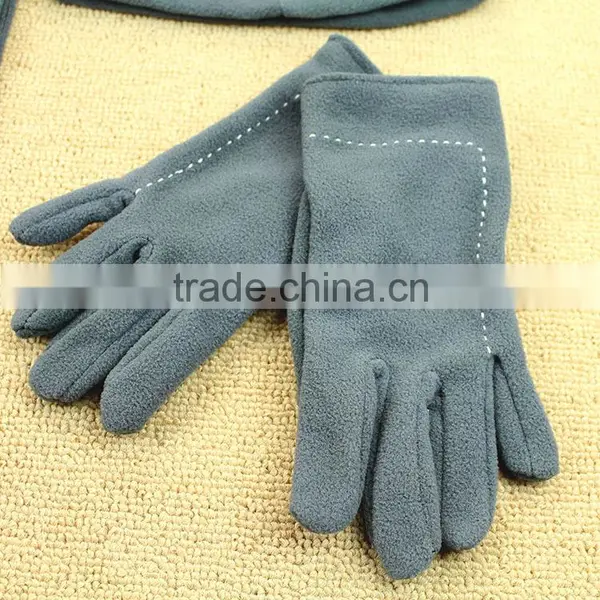 2016 Fashion Two-pieces Poral Fleece Hat & Scarf & Glove Sets photo-4