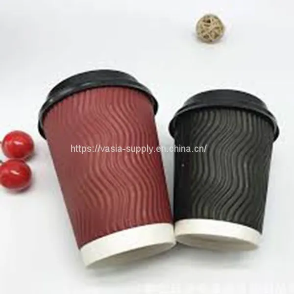 Ripple Hot Cups Beverage Paper Cups Disposable Coffee Cups With Lids for Takeaway Drinks photo-2