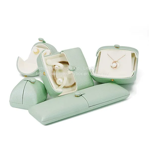 Creative Double Door Leather Box Pair Ring Box Necklace Earring Brooch Bracelet Long Chain Box photo-5