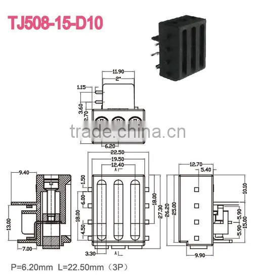 Electric Power Screw Clamp Terminal Block 2.5mm Screwless Terminal Block photo-2