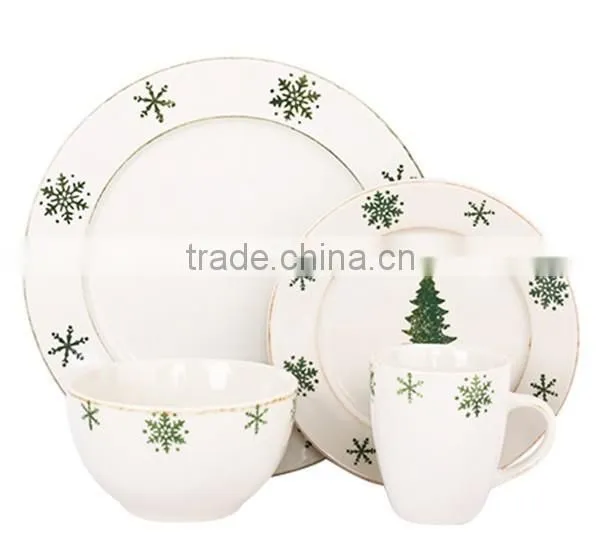 Christmas Fine Porcelain 16pcs Chinaware Cheap Christmas Porcelain Dinner Set Porcelainchristmas Tree Dinner Set Porcelain