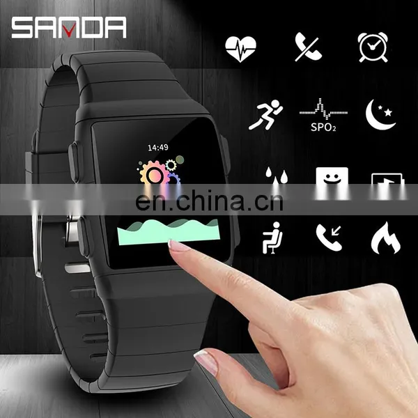 SANDA CR11 Full Touch Screen Smart Watch Camera Heart Rate Temperature Luminous Unisex Sport Heart Rate Monitor Smart Watch Band photo-5