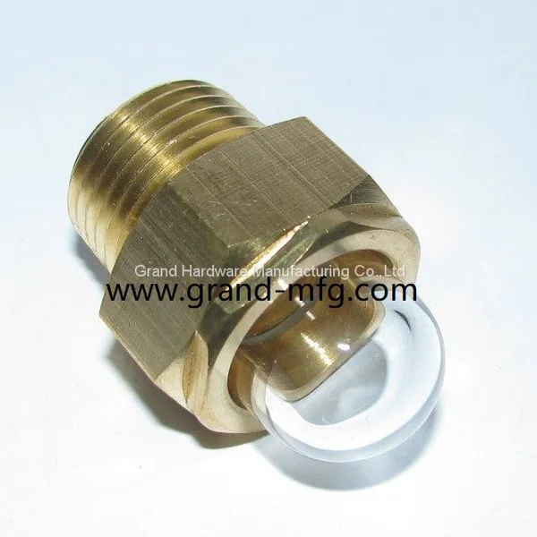 NPT Thread 1/2 Inch Brass Domed Oil Level Sight Glass Window for Radiators
