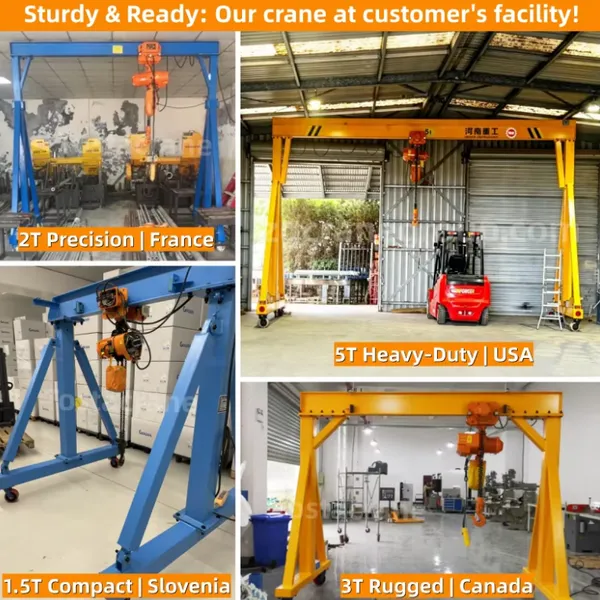 Portable 3 Ton Small Gantry Crane 5 Ton 10 Ton With Electric Mobile Mini Gantry Cranes for Cargo Workshop Warehouse photo-4