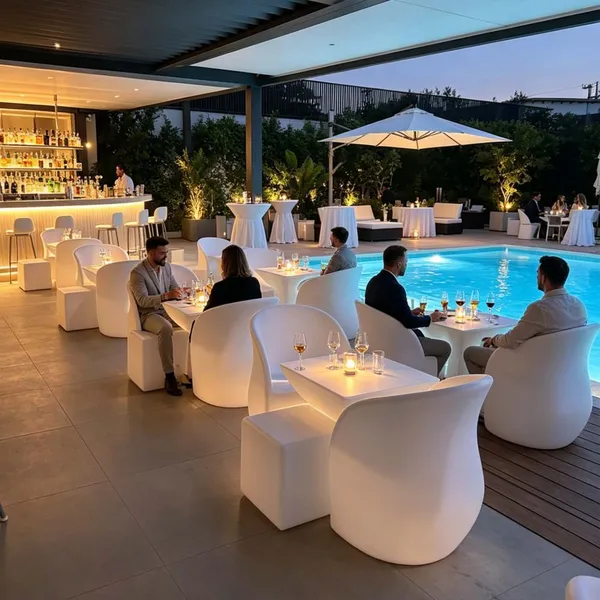 Outdoor Luminous Furniture Set 16 Color Changing IP65 Waterproof Glow Furniture For Hotel Bar Backyard Party Events photo-4