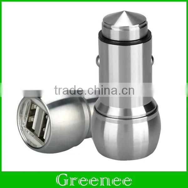 Stainless Steel Safe Hammer Dual 2.4A USB Car Charger for IPhone 6S and Mobile Phone photo-2
