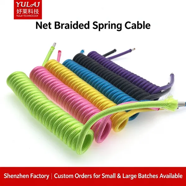 TPU Spring Cable Retractable Wire Harness PVC Electrical Equipment TPE Power Extension Data Charging Drag Chain Cable