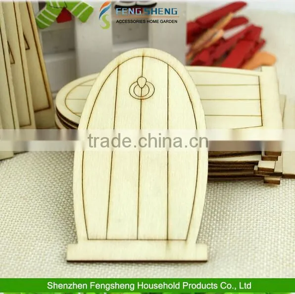 Unpainted Plaque Laser Cut Wooden Fairy Faerie Elf Doors Craft With Plaque Christmas Decorations photo-5