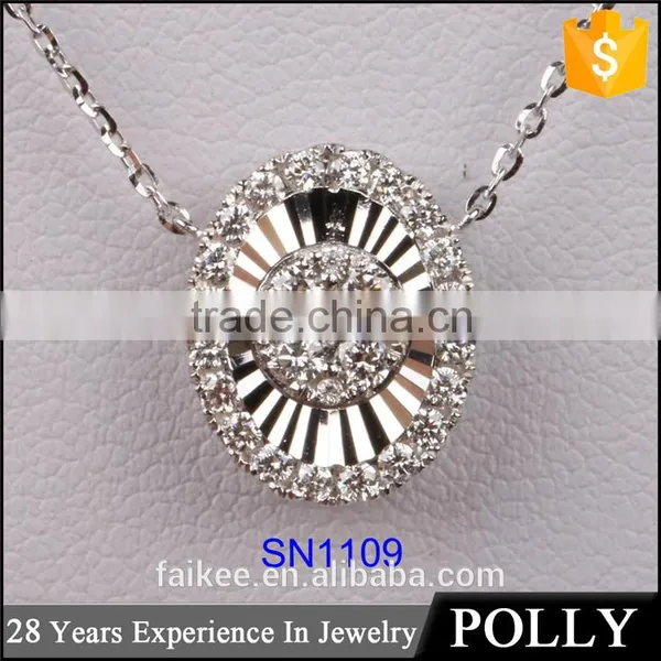 Wholesale Micro Plates Zircon Jewel Sterling Silver 925 Pendant Necklace photo-6