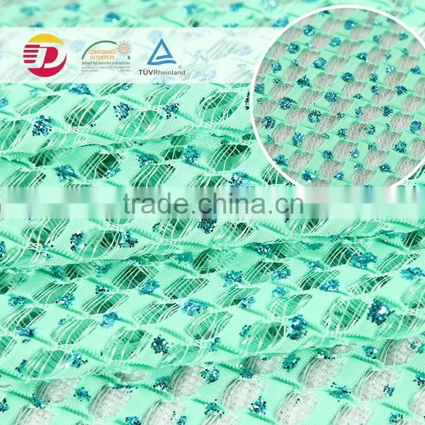New Design Green Design Shinning Eco-friendly Good Quality Lace Fabric photo-4
