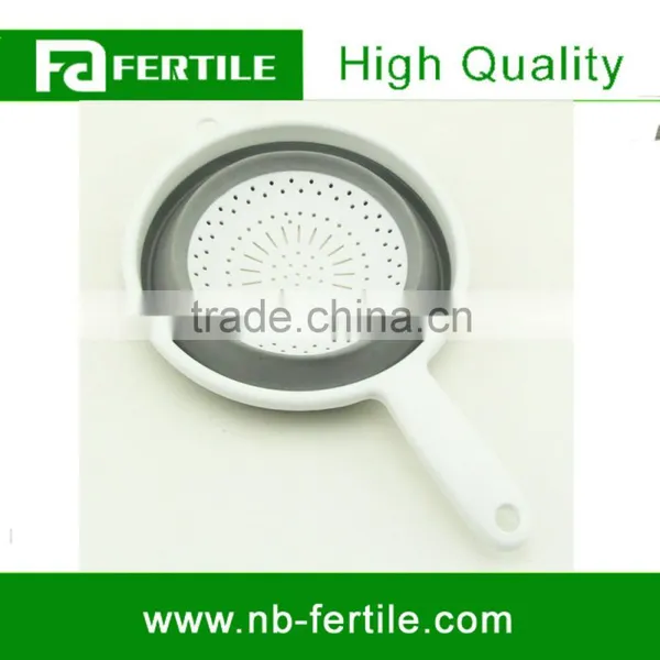 WFZ TV001138 Green Color Food Colander Collapsible Silicone Kitchen Sink Strainer With Handle photo-6