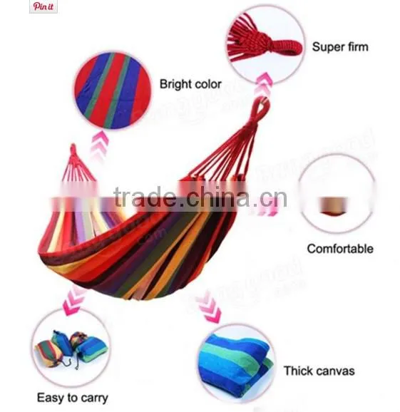 Stripe Canvas Hammock Swing Bed For Camping Hiking Travel Outdoor With Carry Bag photo-2