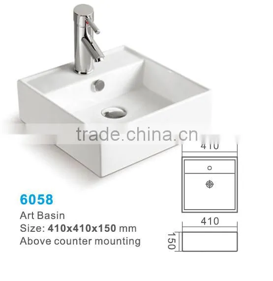 Hanging Ceramic Sink Above Counter Art Basin for Bathroom photo-6