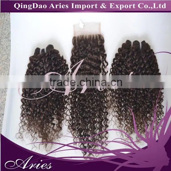 7A Brazilian Kinky Curly Lace Closure,100% Human Virgin Hair 4"x4" Lace Front Closure With Baby Hair Bleached Knots photo-4