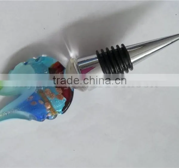 Popular Glass Leaf Shape Bottle Wine Stopper photo-2