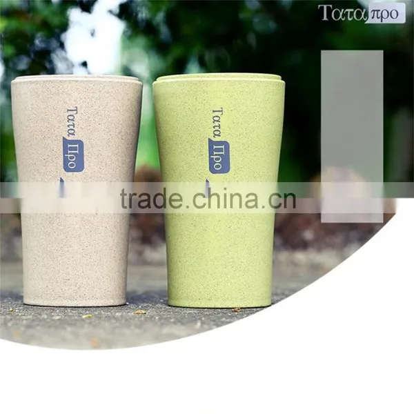 Wheat Straw Plastic Travel Tooth Brush Mug Set 280ml+360ml photo-5