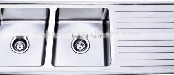 Stainless Steel Singe Bowl With Drain Board Handmade Sink photo-2