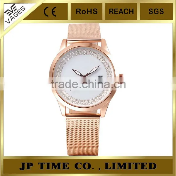 Japan Pc32 Movement Rose Gold Hands Face Gift Rose Field Watch Analog Quartz photo-2