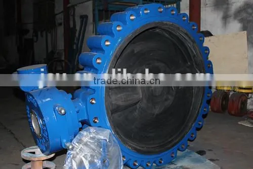 Al-bronze Line-type Soft Seated Rubber Lined DN400 Worm Gear Operated EPDM Seat Center Butterfly Valve photo-4