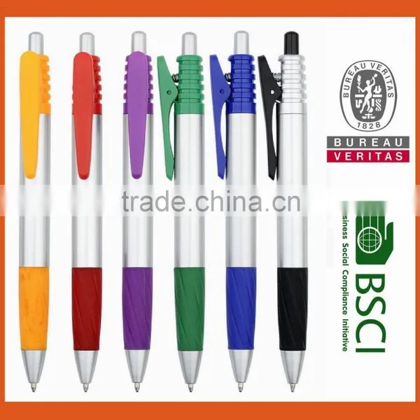 New 2016 Hot Selling Ball Pen, Silver Barrel Ball Pen With Cushy Clip Laser Logo Projector photo-2