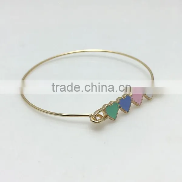 Top Women Factories for Sale in China Love Charm Enamel Bangle photo-2