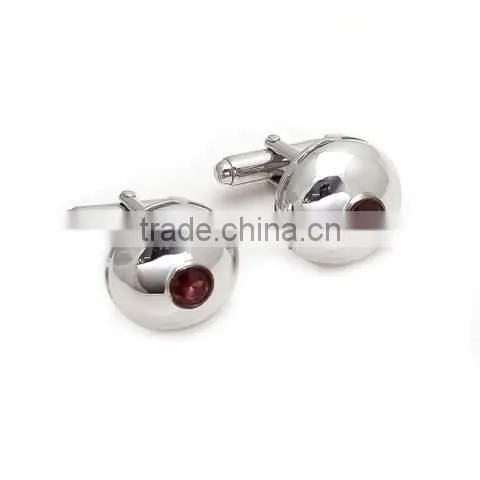 925 Sterling Silver Natural Gem Stone Garnet Cufflink Mens Jewelry