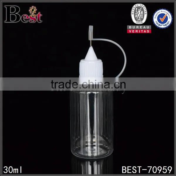 30ml Clear Round PET Plastic e Liquids Bottle for Cigarettes With Packaging