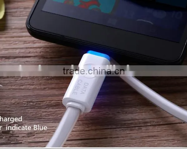 Ultra Thin USB Cable for Mobile Phone Soft USB Data Transfer Cable Charger With LED Light photo-4