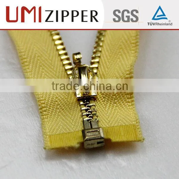 MOQ Golden Double-sided Open End Leather Jacket Metal Stop Zipper photo-4
