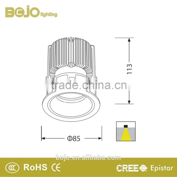 Aluminum Die-casting Heat Sink 6w 9w 13w Recessed Cob Led Spot Light photo-4