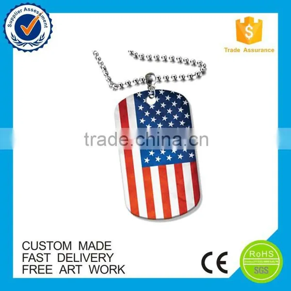 Cheap Country Flag Souvenir Stainless Iron Metal Printed Custom Military Dog Tag photo-2