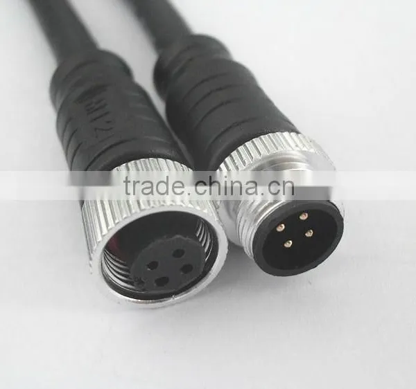 Water-repellent Metallic Nut Threaded Coupling 4 Pin Cable Connector photo-2