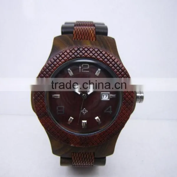 Natural Maple Wood and Red Rose Sandal Wood Watch For Man Wholesale Wood Watch Hand Craft Gifts photo-4