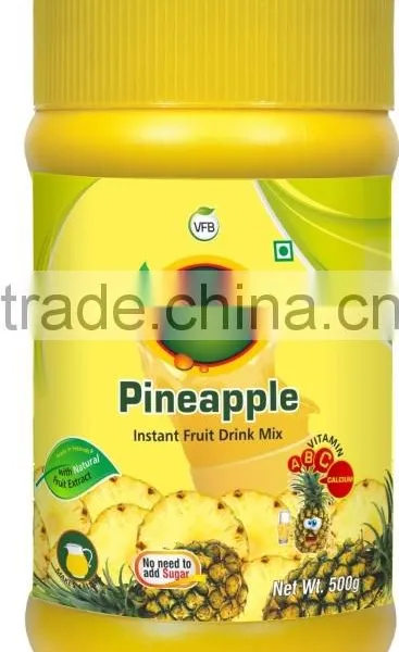 Pineapple Instant Drink Powder Packed 500g HDPE Jar