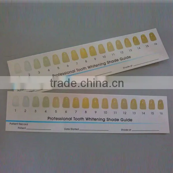 PAPER SHADE GUIDE,TOOTH WHITENER,TOOTH WHITENING PAPER SHADE GUIDE