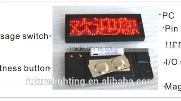 PROGRAMMABLE LED NAME BADGE WITH RECHARGEABLE BATTERY Electronic Digital Led Name Badge photo-2