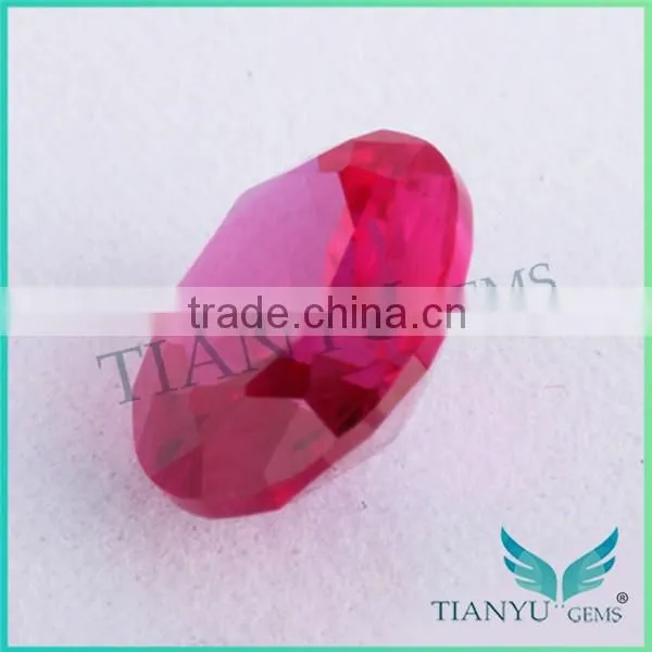 2015 Wholesale Loose Gemstones 5# Oval Shape Synthetic Ruby Corundum Red Ruby Price photo-2