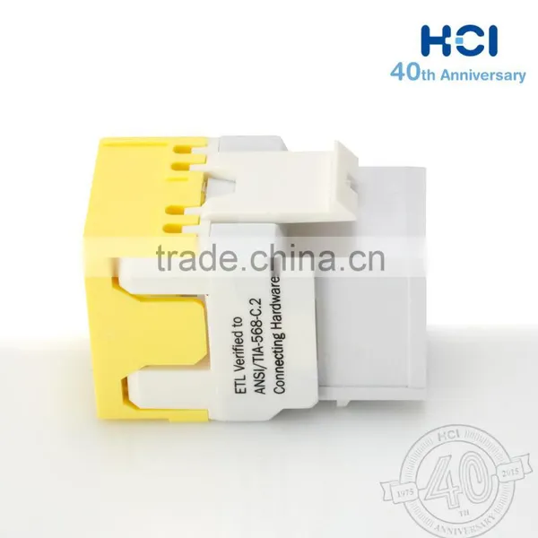 Network Solution RJ45 8P8C ETL 180 Degree UTP Super Cat 5e Modular Keystone Jack photo-4